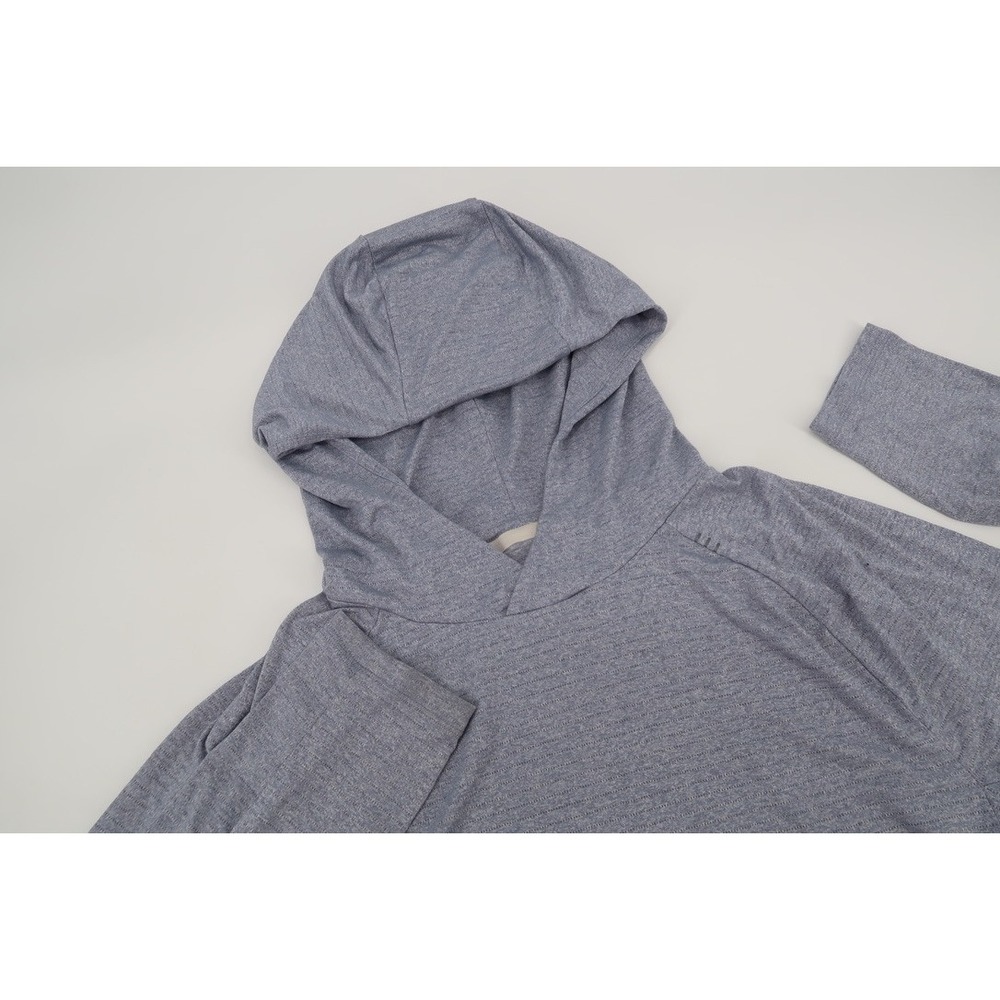 Lululemon Drysense Training Hoodie Mens Medium Blue Striped Long Sleeve